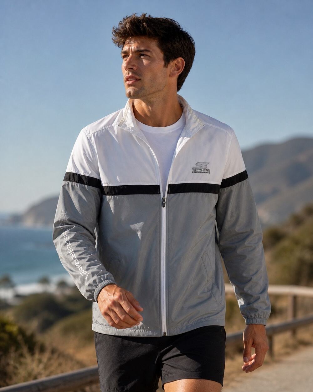 SKECHERS PERFORMANCE Mens Grandpacore Zip Up Track Windbreaker Jacket Size Large